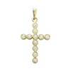 ITI NYC Bezel Set Cross Pendant with Diamonds in 14K Gold