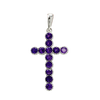 ITI NYC Bezel Set Cross Pendant with Amethyst Stones in 14K Gold