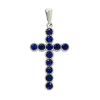 ITI NYC Bezel Set Cross Pendant with Sapphire Stones in 14K Gold