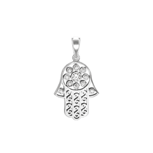 Load image into Gallery viewer, ITI NYC Hamsa Filigree Pendant with Diamonds in 14K Gold
