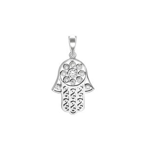 ITI NYC Hamsa Filigree Pendant with Diamonds in 14K Gold