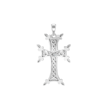 Load image into Gallery viewer, ITI NYC Armenian Cross Pendant with Cubic Zirconia in Sterling Silver
