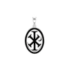 ITI NYC Chi-Rho Cross Pendant Medallion with Black Enamel in Sterling Silver