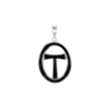 ITI NYC Tau Cross Pendant Medallion with Black Enamel in Sterling Silver