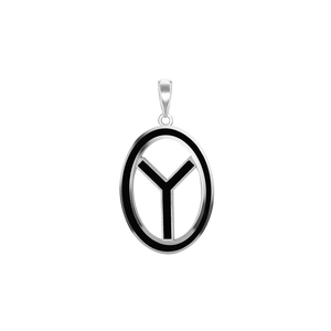 ITI NYC Thieves' Cross Pendant Medallion with Black Enamel in Sterling Silver