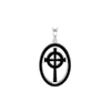 ITI NYC Celtic Cross Pendant Medallion with Black Enamel in Sterling Silver