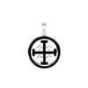 ITI NYC Jerusalem Cross Pendant Medallion with Black Enamel in Sterling Silver