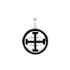 ITI NYC Jerusalem Cross Pendant Medallion with Black Enamel in Sterling Silver