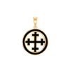 ITI NYC Crosslet Cross Pendant Medallion with Black Enamel in Sterling Silver