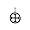 ITI NYC Potent Cross Pendant Medallion with Black Enamel in Sterling Silver
