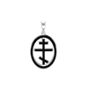 ITI NYC Orthodox Cross Pendant Medallion with Black Enamel in Sterling Silver
