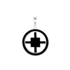ITI NYC Quadrate Cross Pendant Medallion with Black Enamel in Sterling Silver