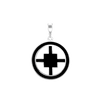 ITI NYC Quadrate Cross Pendant Medallion with Black Enamel in Sterling Silver