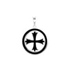 ITI NYC Patonce Cross Pendant Medallion with Black Enamel in Sterling Silver