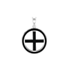 ITI NYC Greek Cross Pendant Medallion with Black Enamel in Sterling Silver