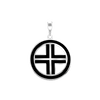 ITI NYC Voided Cross Pendant Medallion with Black Enamel in Sterling Silver