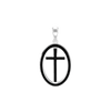 ITI NYC Latin Cross Pendant Medallion with Black Enamel in Sterling Silver