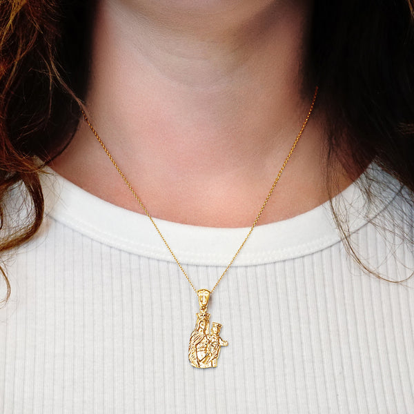 ITI NYC Madonna and Child Pendant Medallion in Sterling Silver