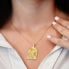 Load image into Gallery viewer, ITI NYC Madonna and Child Byzantine Double-Sided Pendant in Sterling Silver
