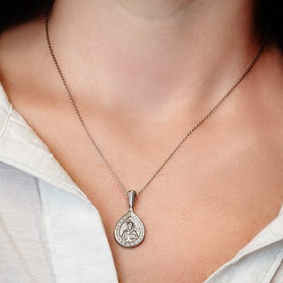 ITI NYC Mary and The 7 Swords Byzantine Double-Sided Pendant in Sterling Silver