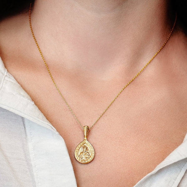 ITI NYC Mary and The 7 Swords Byzantine Double-Sided Pendant in Sterling Silver
