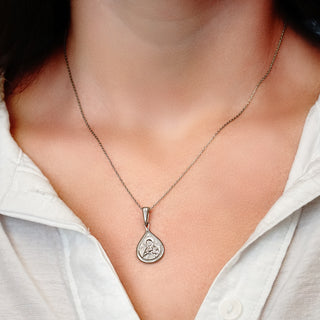 ITI NYC Virgin Mary Byzantine Double-Sided Pendant in Sterling Silver