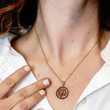 Load image into Gallery viewer, ITI NYC Hindu Lotus Pendant with Purple Enamel in Sterling Silver
