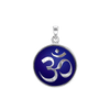 ITI NYC Hindu Om Pendant with Dark Blue Enamel in Sterling Silver