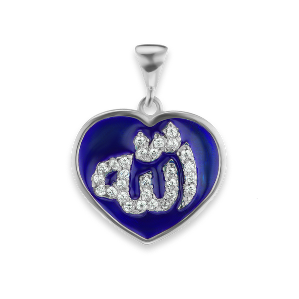 ITI NYC Allah Pendant with Purple Enamel in Sterling Silver