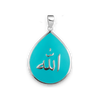 ITI NYC Allah Necklace with Light Blue Enamel in Sterling Silver