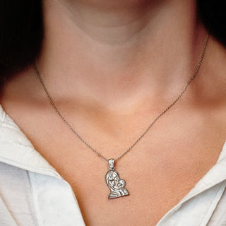 ITI NYC Madonna and Child Pendant Medallion in Sterling Silver