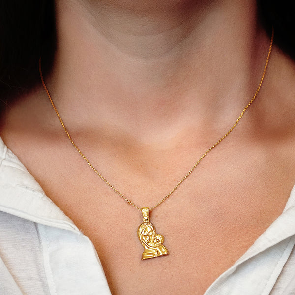 ITI NYC Madonna and Child Pendant Medallion in Sterling Silver