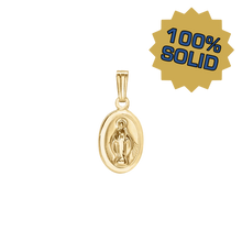 Load image into Gallery viewer, 14K Gold Small Miraculous Oval Medallion (5/8 inch)
