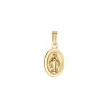 Load image into Gallery viewer, 14K Gold Small Miraculous Oval Medallion (5/8 inch)
