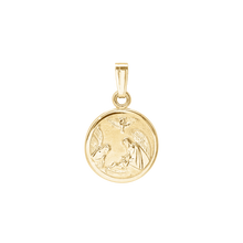Load image into Gallery viewer, 14K Gold Round Guardian Angel Medallion (1/2 inch - 1 inch)
