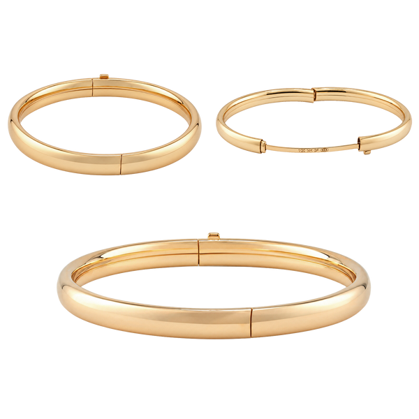 Sheridan Sq. Hinged Plain Bangle Bracelet in Gold-Filled