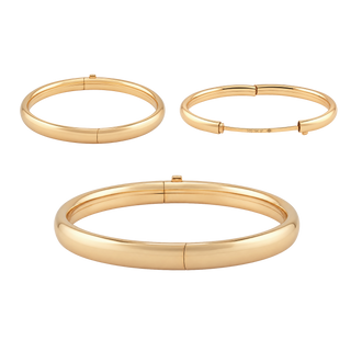 Sheridan Sq. Hinged Plain Bangle Bracelet in Gold-Filled