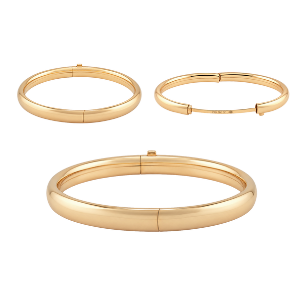 Sheridan Sq. Hinged Plain Bangle Bracelet in Gold-Filled
