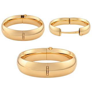 Hinged Plain Bangle Bracelet in Gold-Filled