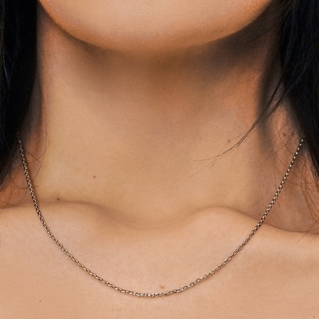 Domed Soho Rolo Chain Necklace in Sterling Silver