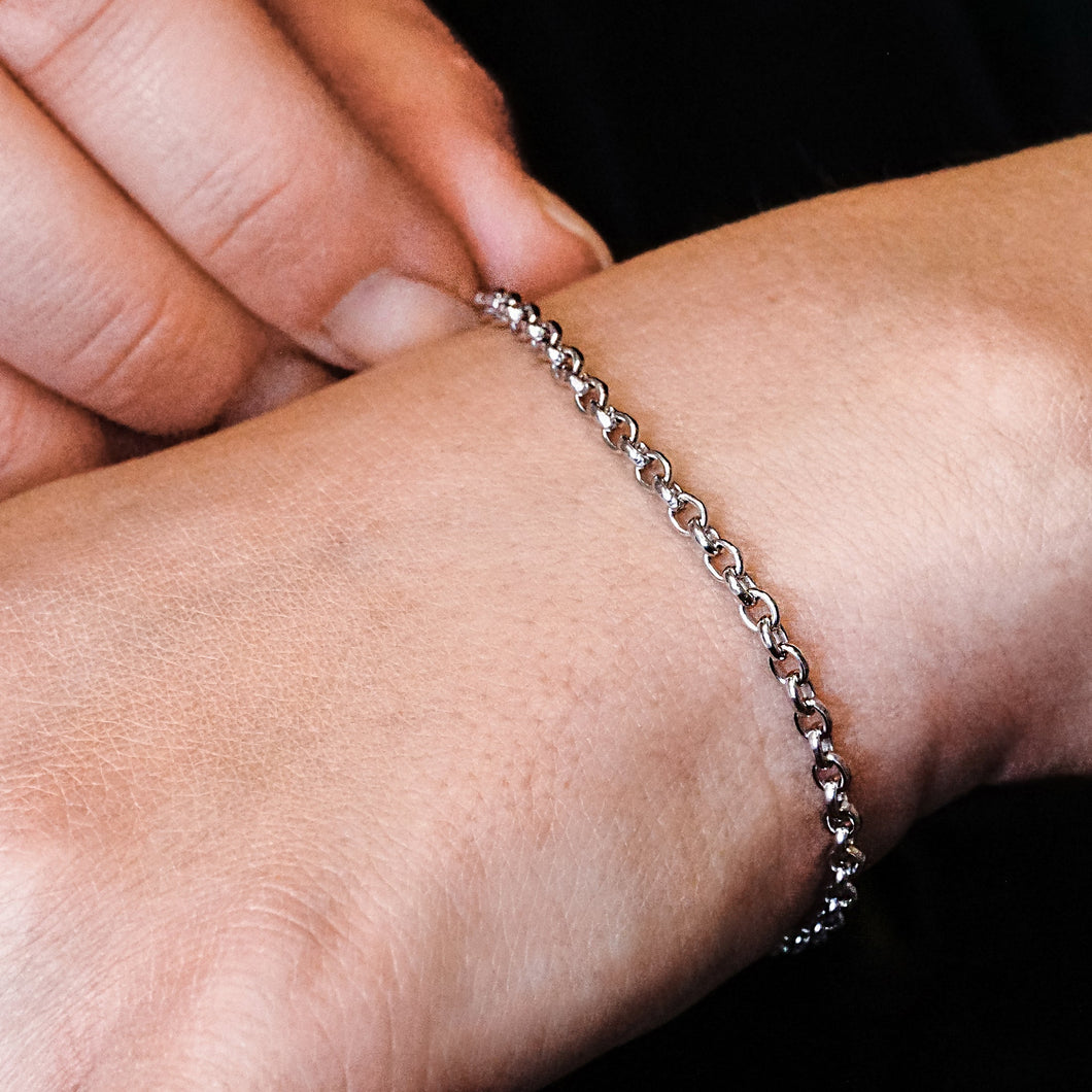 Domed Soho Rolo Chain Bracelet in Sterling Silver