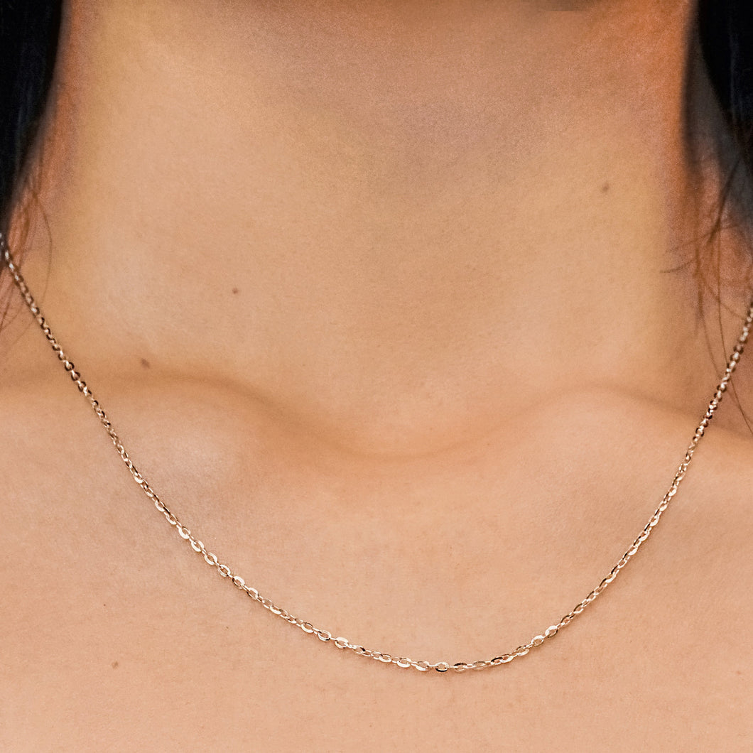 Flat Soho Rolo Chain Necklace in Sterling Silver