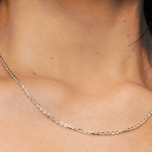 Flat Soho Rolo Chain Necklace in Sterling Silver