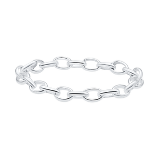 Oval Soho Rolo Chain Ring in Sterling Silver