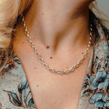 Load image into Gallery viewer, Oval Soho Rolo Chain Necklace in Sterling Silver
