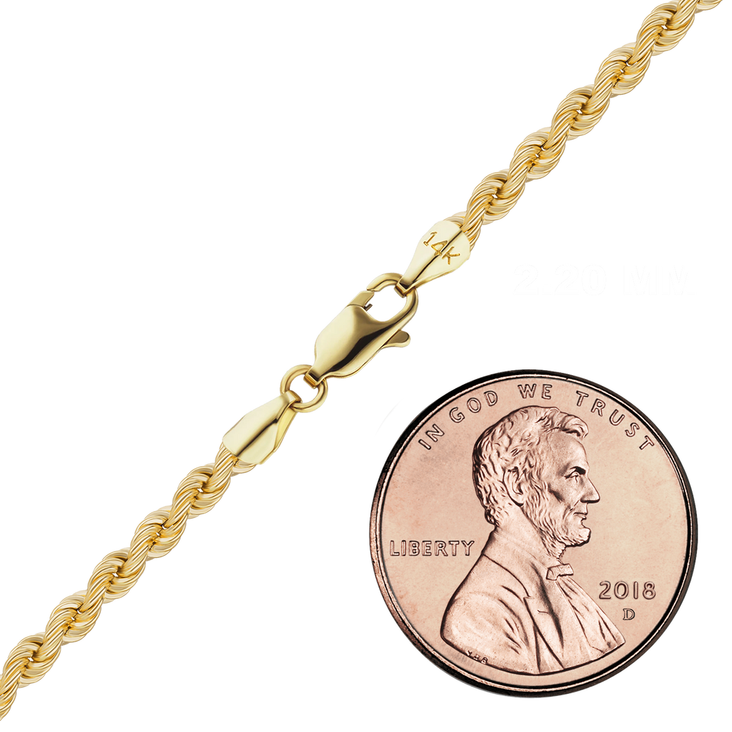 Riverside Blvd. Rope Necklace in 14K Yellow Gold