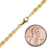 Riverside Blvd. Semi-Solid Rope Necklace in 14K Yellow Gold