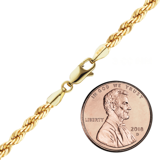 Finished Handmade Solid Rope Anklet in 14K Gold-Filled