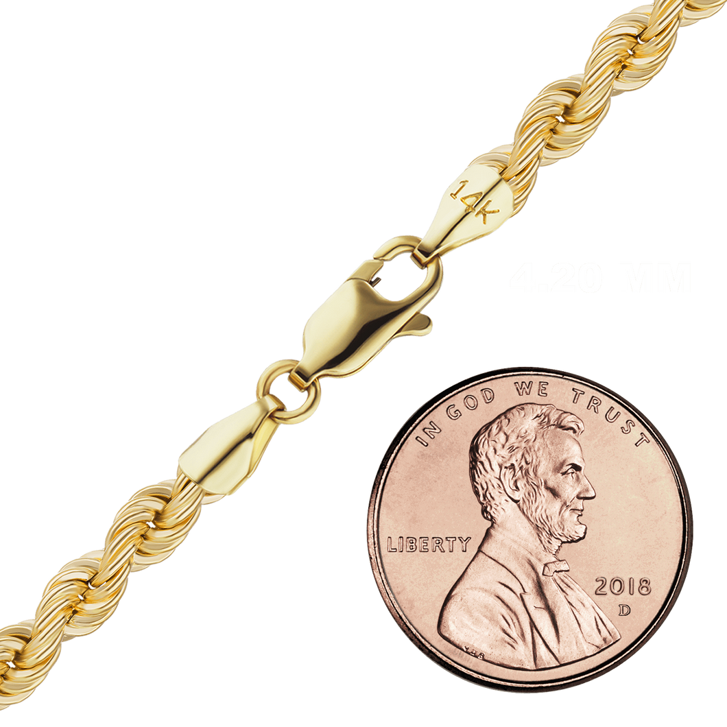 Riverside Blvd. Rope Anklet in 14K Yellow Gold