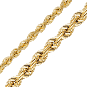 Bulk / Spooled Handmade Solid Rope Chain in 10K Yellow Gold (4.20 mm - 6.30 mm)